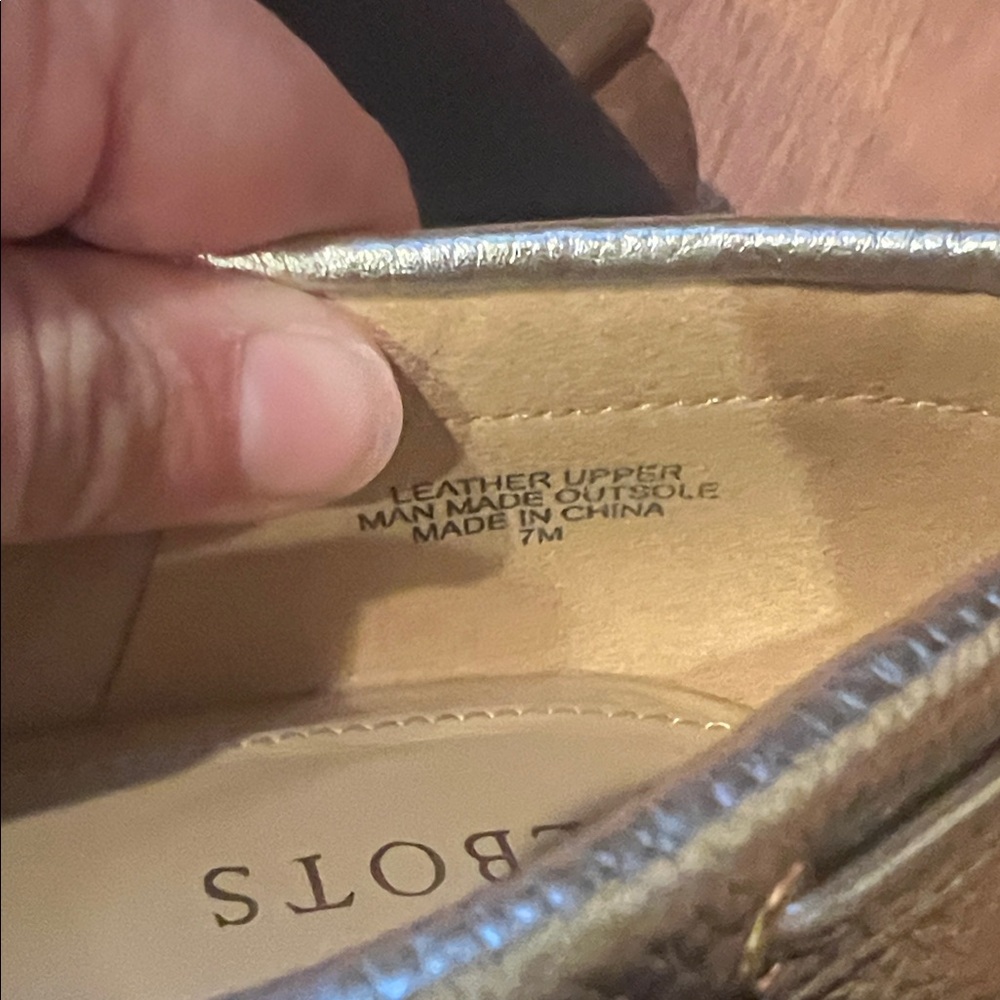 Talbots Metallic Gold Loafers - Picture 3 of 5